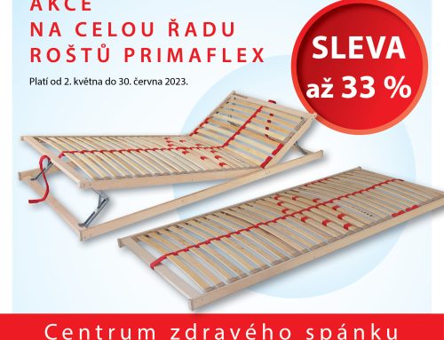 Akce na celou řadu roštů Primaflex prodloužena do 31.8.2023