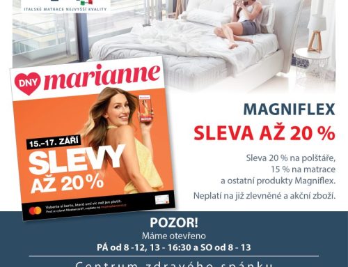DNY MARIANNE – v září v našem centru zdravého spánku